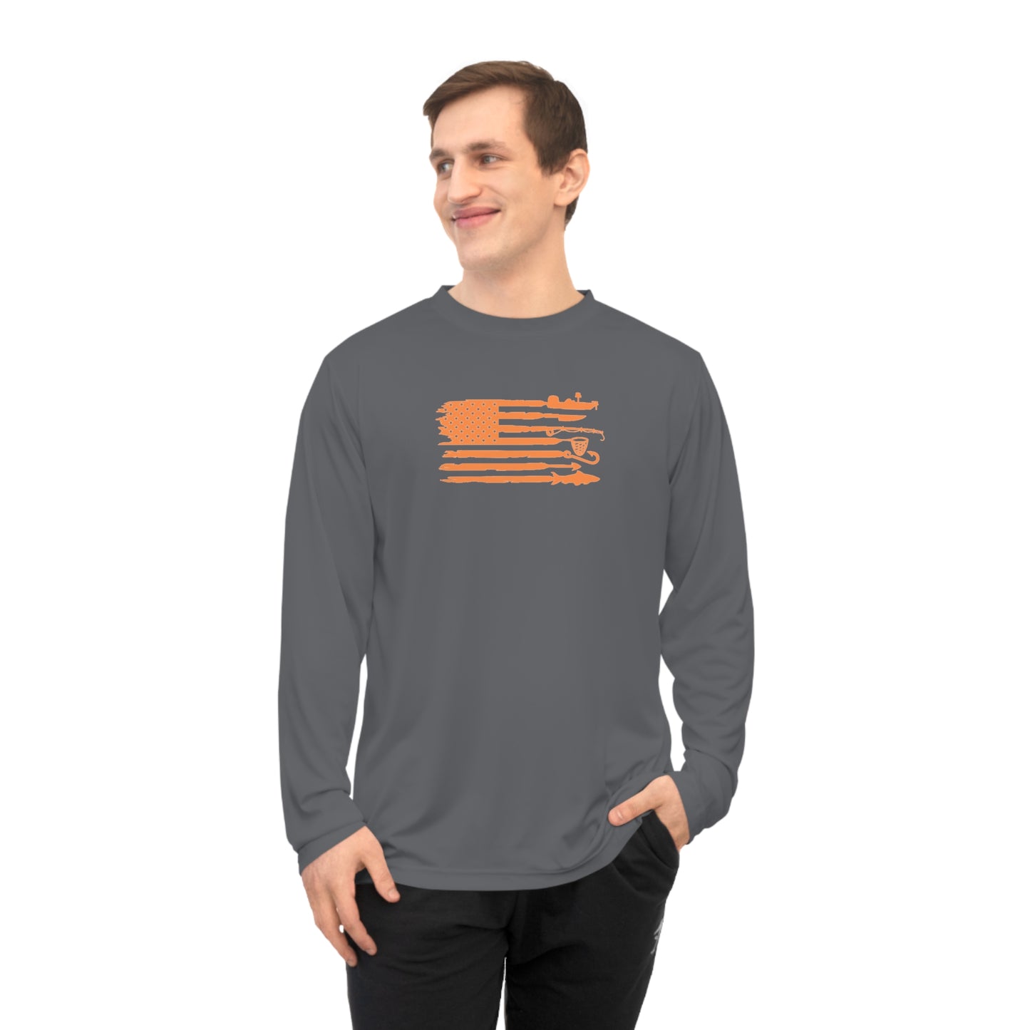 Weekend Hooker Unisex Performance Long Sleeve Shirt - Fishing Apparel with American Flag Design