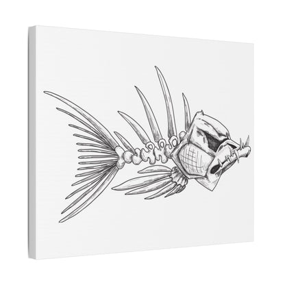 Artistic Fish Skeleton Canvas Print - Unique Home Decor for Ocean Lovers