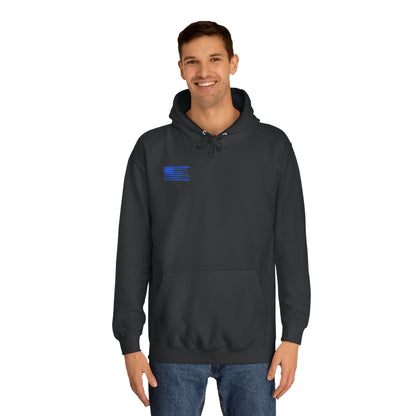 Skeleton Fishing in the Dark Hoodie w/ Blue American Flag on Front