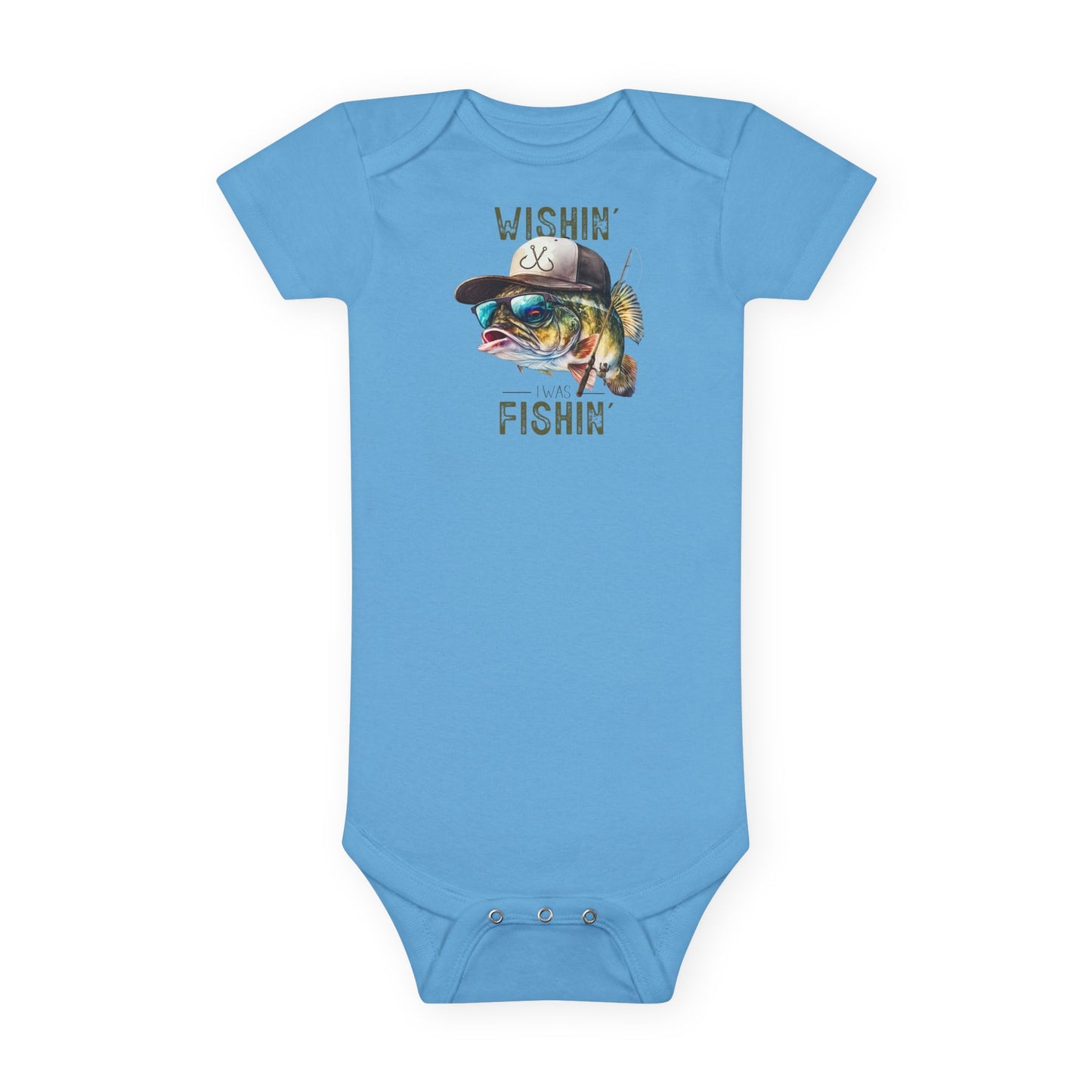 Fishing Baby Onesie® - 'Wishin' & Fishin' Design, Perfect for Outdoor Enthusiasts