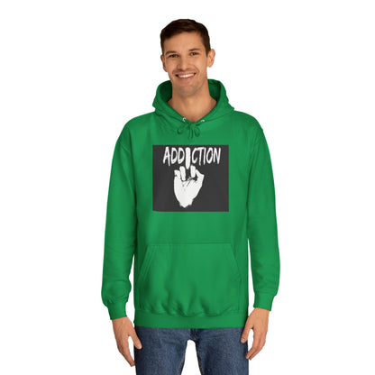 Unisex Addiction College Hoodie - Casual Comfort for Students