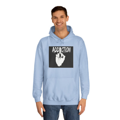 Unisex Addiction College Hoodie - Casual Comfort for Students