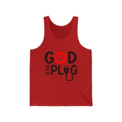 God is the Plug Unisex Jersey Tank - Stylish Spirituality for Everyday Wear