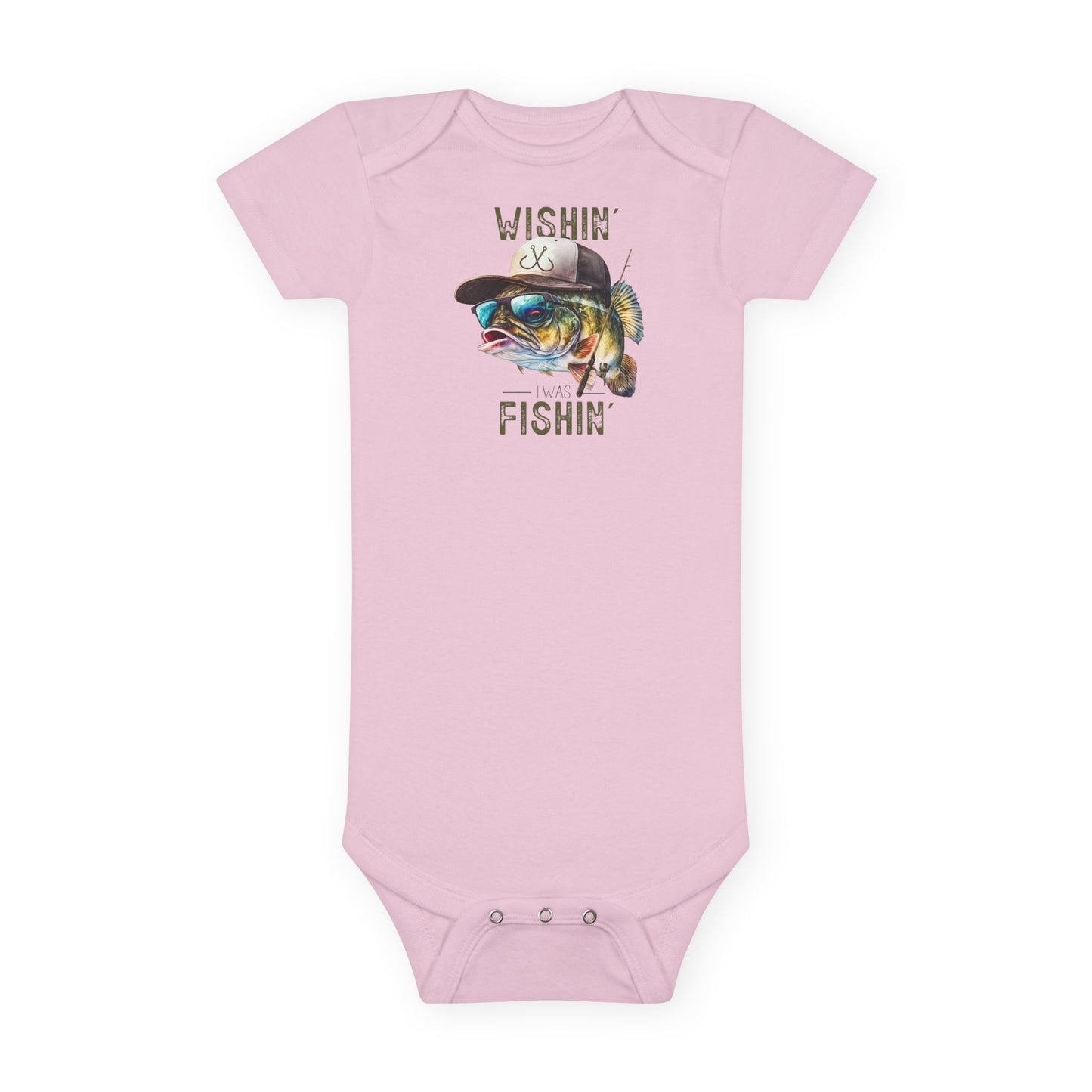 Fishing Baby Onesie® - 'Wishin' & Fishin' Design, Perfect for Outdoor Enthusiasts