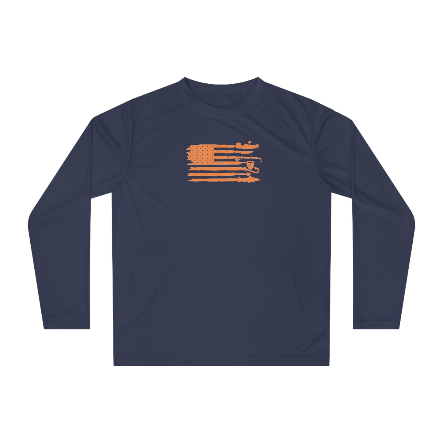 Weekend Hooker Unisex Performance Long Sleeve Shirt - Fishing Apparel with American Flag Design